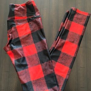 Gold sheep Buffalo plaid leggings
